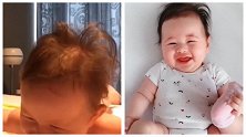 两个小宝宝长得好像，就连发型都完美复制，笑容就更别提了！