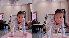 甜馨7岁能唱能跳臂力十足，李小璐摆剪刀手却不敢露脸