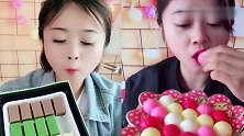 美女直播吃彩色巧克力空心球，各种口味任意选，是我向往的生活