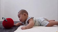 5个月宝宝开始学爬行，那小屁股翘起来的姿势太可爱了，萌翻了！