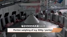 丹麦现代化鸡肉加工流水线，机器分割鸡肉包装高度自动化！
