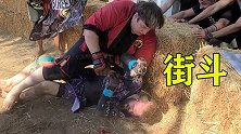 国外版“洪金宝”，灵活的胖子，街头格斗摁着对手捶！