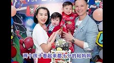 胡杏儿晒孕肚图！七月孕肚超明显，两儿子紧贴妈妈，画面超有爱！
