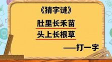 趣味字谜：肚里长禾苗，头上长根草（打一字），一起来猜猜吧