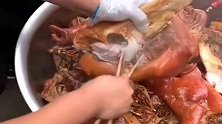 舌尖上的美食：兴化美食“猪头肉”，直接用手撕，看着好馋人