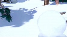 一颗石子引发的灾难，大雪球追着光头强，结果他被雪埋住了