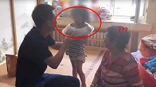 熊孩子锅盖卡头哇哇大哭 姥姥：我就纳闷了，咋套进去的