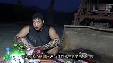 农村吃货户外烤肉，半米长的大铁锅一架，瞬间就有感觉了