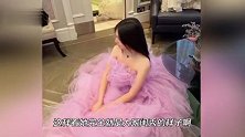 王诗龄穿粉色高定礼服，肩颈优越又瘦又美，大小姐气场无人能比