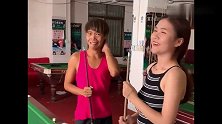 农村二哥，美女和小伙打桌球比赛，不料美女耍起了花招！