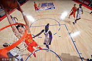 NBA夏季联赛中国队场地热身 周琦底角轻松颜射三分
