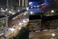 重庆一轨道交通100余米在建桥体 深夜发生垂直错位