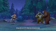 熊出没：强哥的法杖发光了，难道真有魔法，熊熊赶紧逃跑呀
