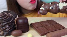 咬起来嘎嘣响的巧克力兔子，小姐姐一口咬下去，丝滑可口