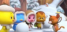 萌鸡小队：小睡鼠和萌鸡小队玩起了堆雪人的游戏！