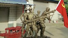 四川绵阳：小伙用废旧轮胎打造红军雕像，庆祝党的百岁生日