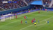 第42分钟泽尼特球员久巴进球 泽尼特1-0里昂