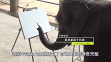 大象拿起画笔，给自己画了一幅自画像，网友：堪比毕加索！