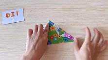DIY折纸教学，可爱小篮筐的折叠方法！