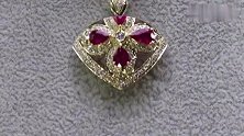 粉丝旧珠宝拆下的碧玺，设计成吊坠：红色热情，K黄高贵！