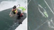 俄罗斯：40岁女运动员贝加尔湖冰面下潜游85米，创造世界纪录