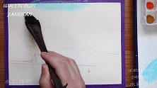 【水彩教程】傍晚的海滩上 初学者水彩画教程