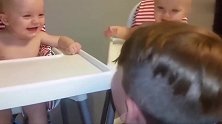 相隔8岁的哥哥和双胞胎玩捉迷藏，小宝宝的反应好可爱！