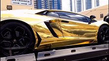 全球首辆24k纯金打造兰博基尼大牛改装车
