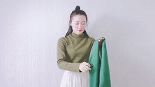 厚围巾怎么系不臃肿？小姐姐分享1款系法，简约大气不臃肿