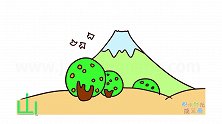 自然简笔画大全，画日本富士山简笔画