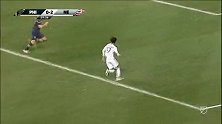 第30分钟新英格兰革命球员布坎南进球 费城联合0-2新英格兰革命