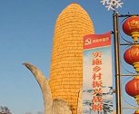 吉林村民用1.5万根真玉米建超级大玉米，高10米直径2.8米