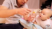 胎毛，脐带作用多，9个月双胎萌娃第一撮毛，奶爸为保存费尽心思