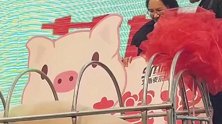幸福来的太突然！健身房搞活动 女子中特等奖喜获230斤大白猪