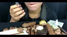 今天是甜腻腻的什锦巧克力派对呀，小姐姐吃得可真过瘾