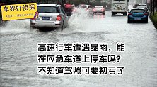 高速行车遭遇暴雨，能在应急车道上停车吗？不知道驾照可要吃亏了