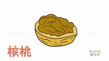 水果简笔画大全，画个核桃简笔画