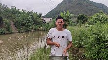 小伙户外打野抓鱼有一套，今天抓到好多大货，太开心了