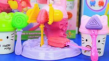 凯蒂猫橡皮泥玩具：制作橡皮泥棒棒糖和雪糕