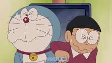 面对胖虎的心里话，大雄和机器猫忍笑忍得很辛苦，差点就忍不住了