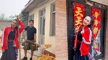 程莉莎晒回山东老家照片，郭晓东老家房子破旧，干农活被赞接地气