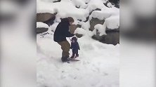 爆笑熊爸带孩子的日常！爸爸我真的不想滑雪