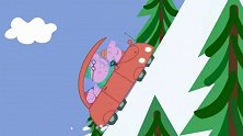 小猪佩奇：猪爸恐高，却要做升降梯，结果被雪给覆盖了！