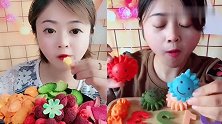 美女直播吃彩色小太阳，果蔬脆，各种口味任意选，是我向往的生活