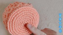 教你用毛线钩织超简单的收纳筐，蝴蝶花怎么看都美