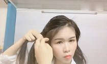 想把刘海编起来的小仙女,可以自编这种鱼骨辫