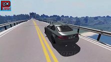 BeamNG：模拟10多辆汽车在高架桥上连环撞车压垮桥梁