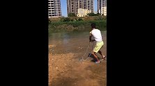 萌狮大赏 小河沟撒一网，没想到鱼这么多！