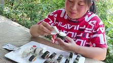 胖妹嘴馋吃寿司大拼盘，这佐料太豪华了，200元吃得真过瘾
