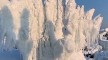 造型像啥全靠猜！东北景区用百吨水淋出冰雪奇观